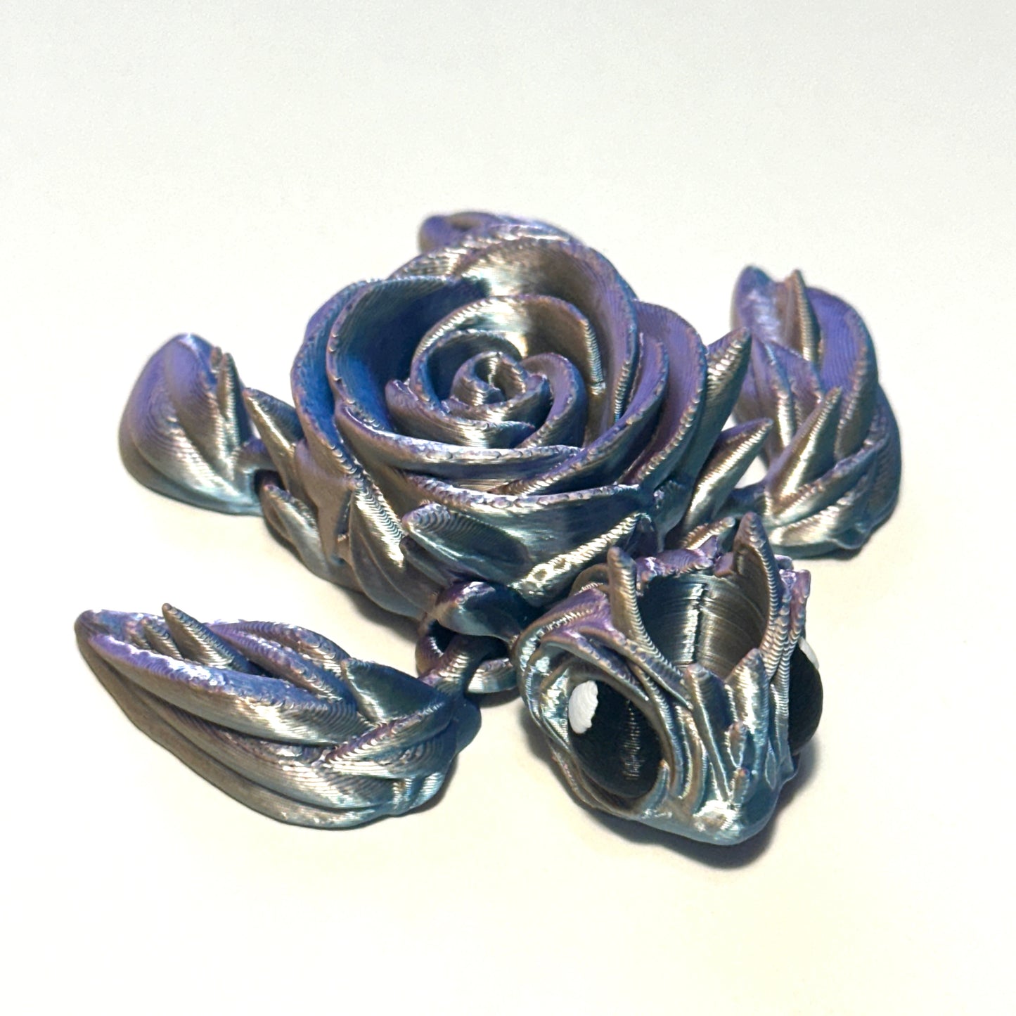 Rose Turtle Straw Topper - 3D Printed Articulating Figure