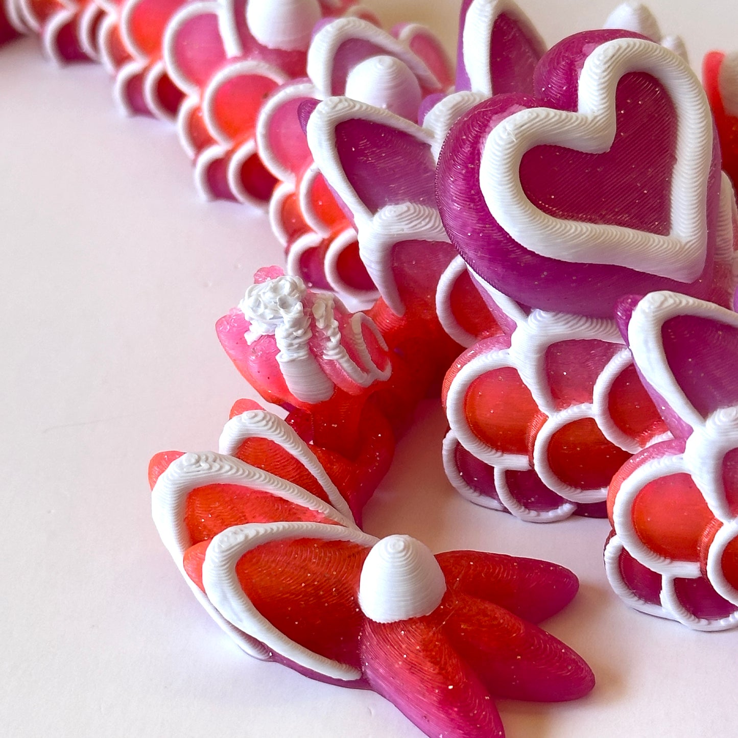 Large Cookie Heart Dragon - 3D Printed Articulating Figure