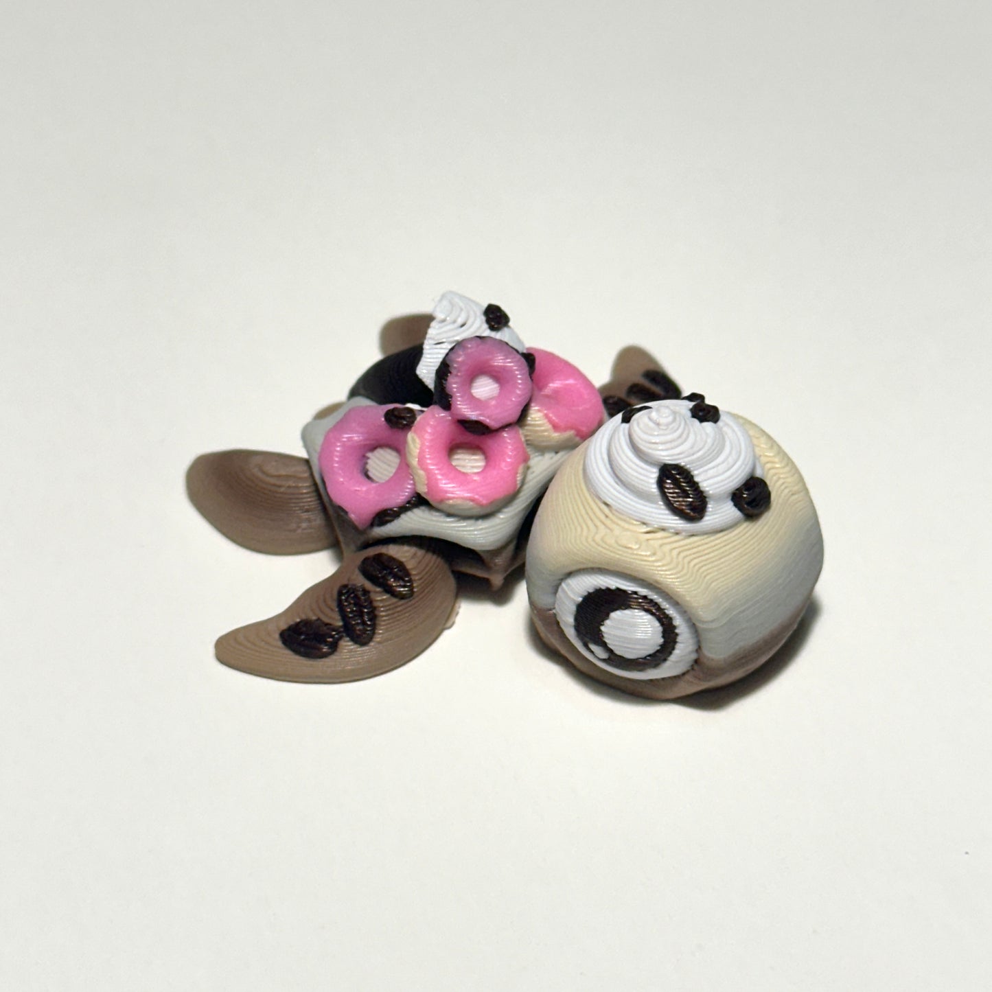Coffee and Donuts Turtle - 3D Printed Articulating Figure