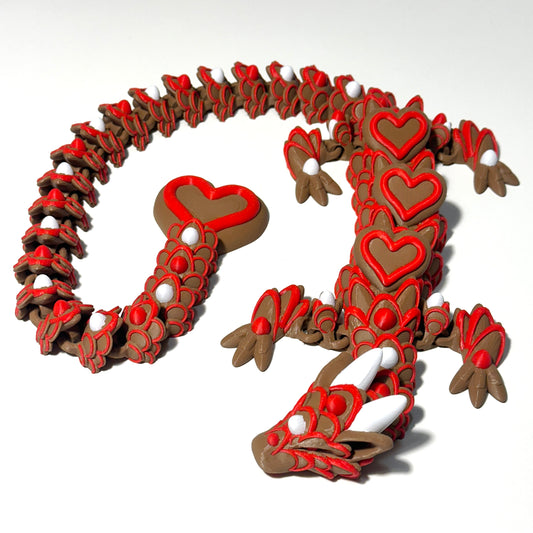 Large Cookie Heart Dragon - 3D Printed Articulating Figure