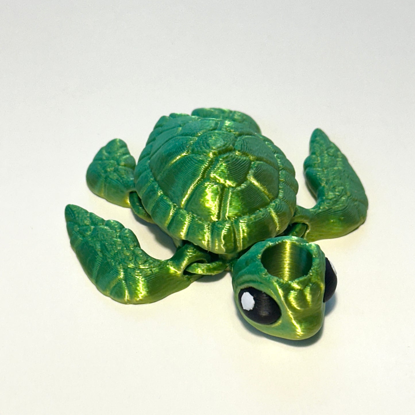 Sea Turtle Straw Topper - 3D Printed Articulating Figure