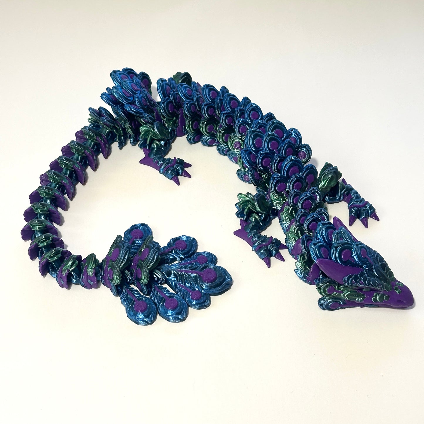 Large Peacock Dragon - 3D Printed Articulating Figure