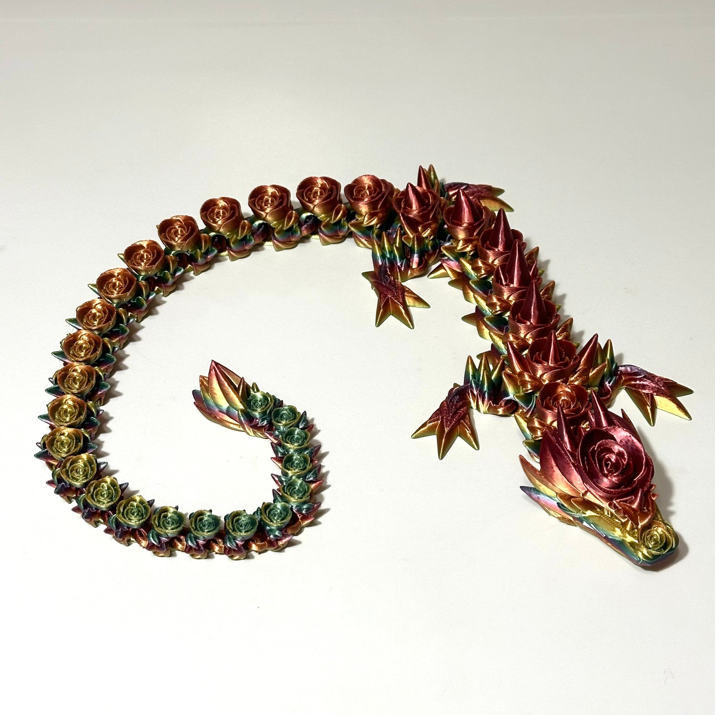Large Rose Dragon - 3D Printed Articulating