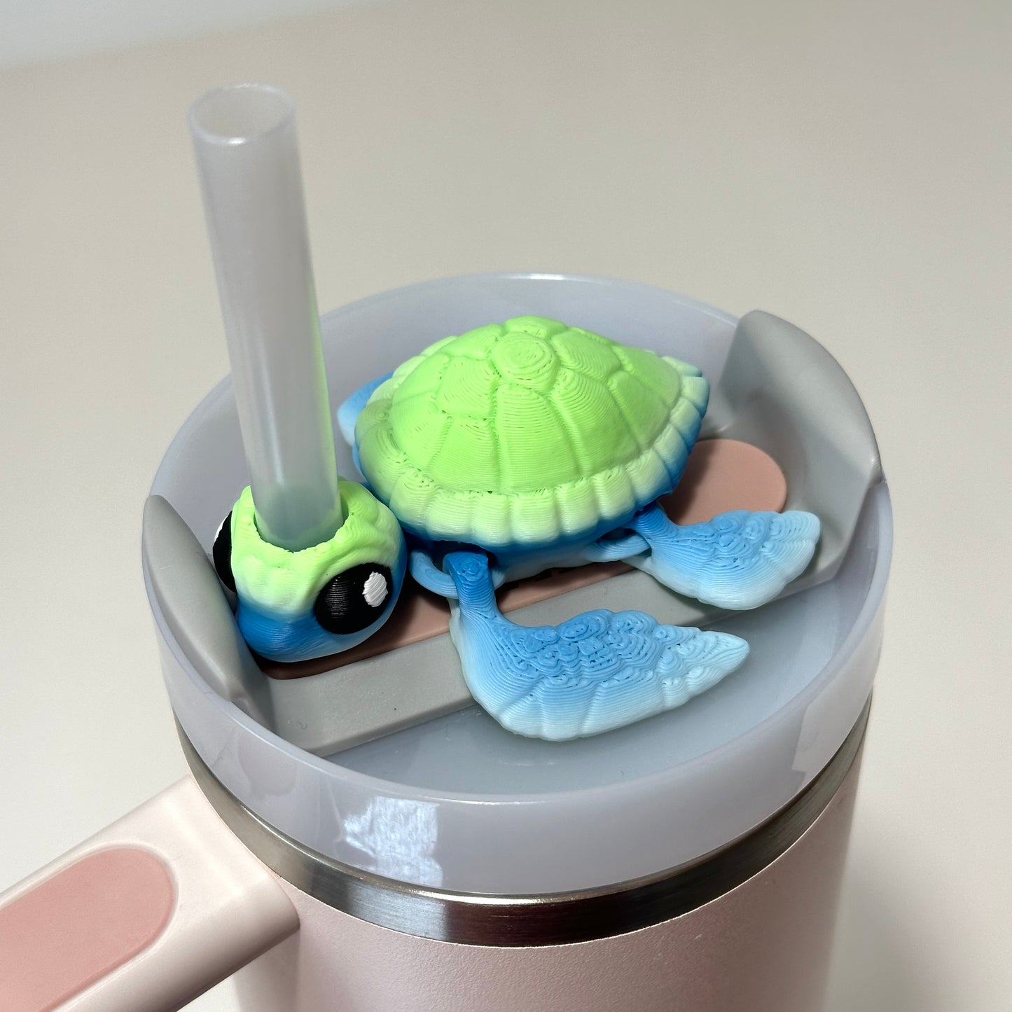 Sea Turtle Straw Topper - 3D Printed Articulating Figure