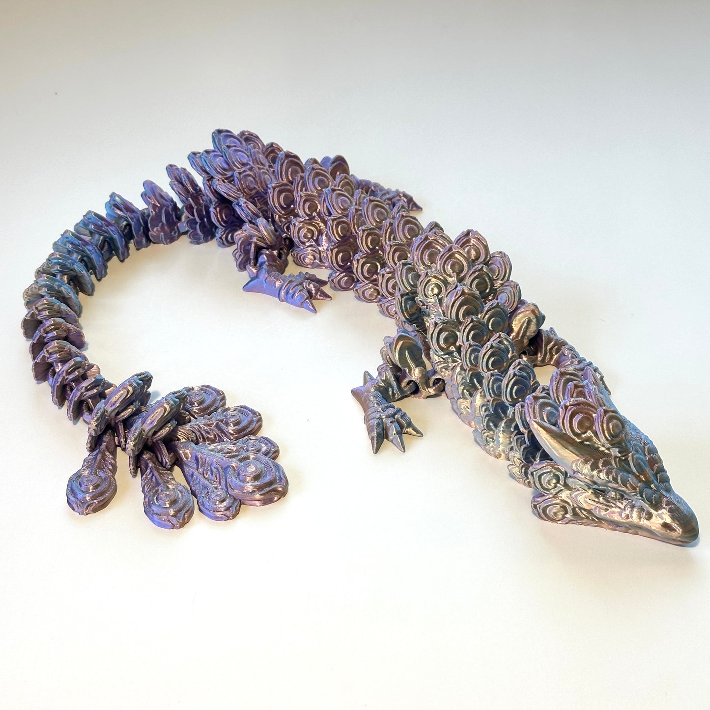 Large Peacock Dragon - 3D Printed Articulating Figure