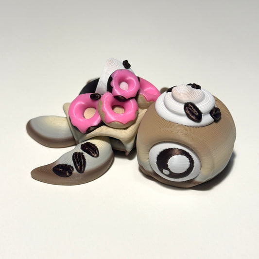 Coffee and Donuts Turtle - 3D Printed Articulating Figure