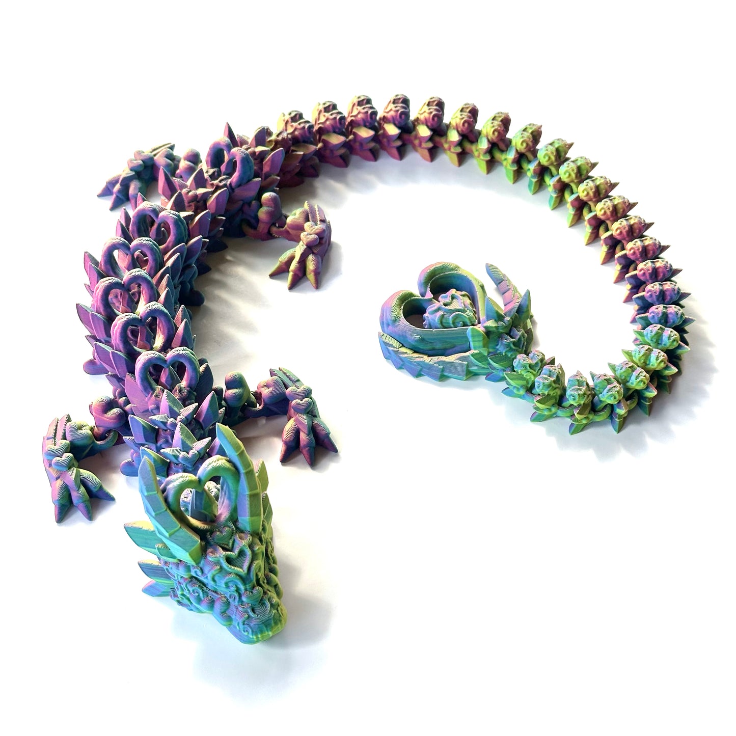 Large Dark Heart Dragon - 3D Printed Articulating Figure