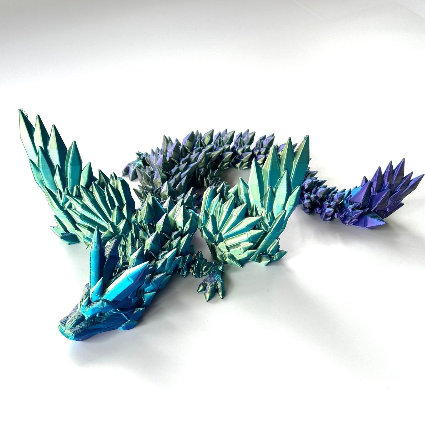 Large Crystal Wing Dragon - 3D Printed Articulating Figure