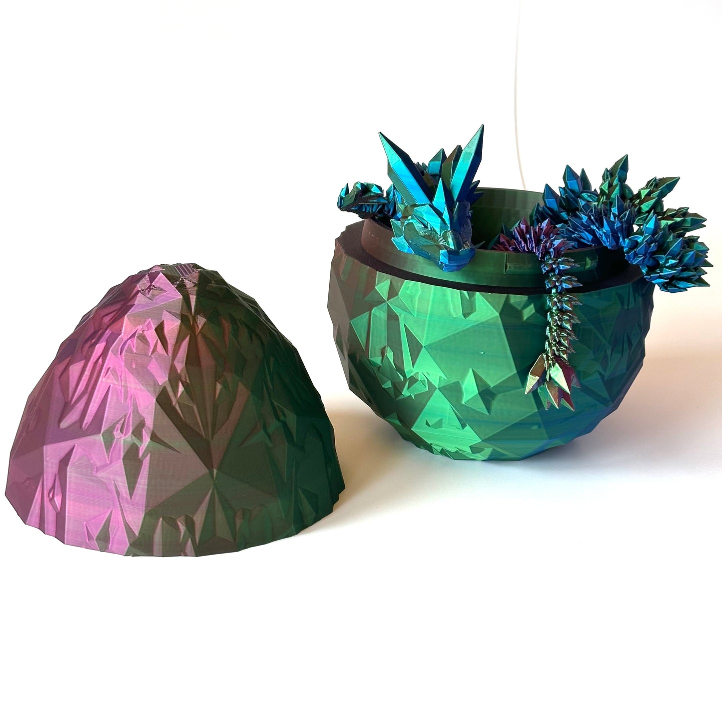 Large Crystal Dragon and Matching Egg Bundle