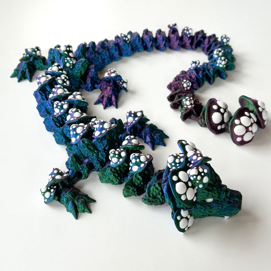 Large Mushroom Dragon - 3D Printed Articulating Figure