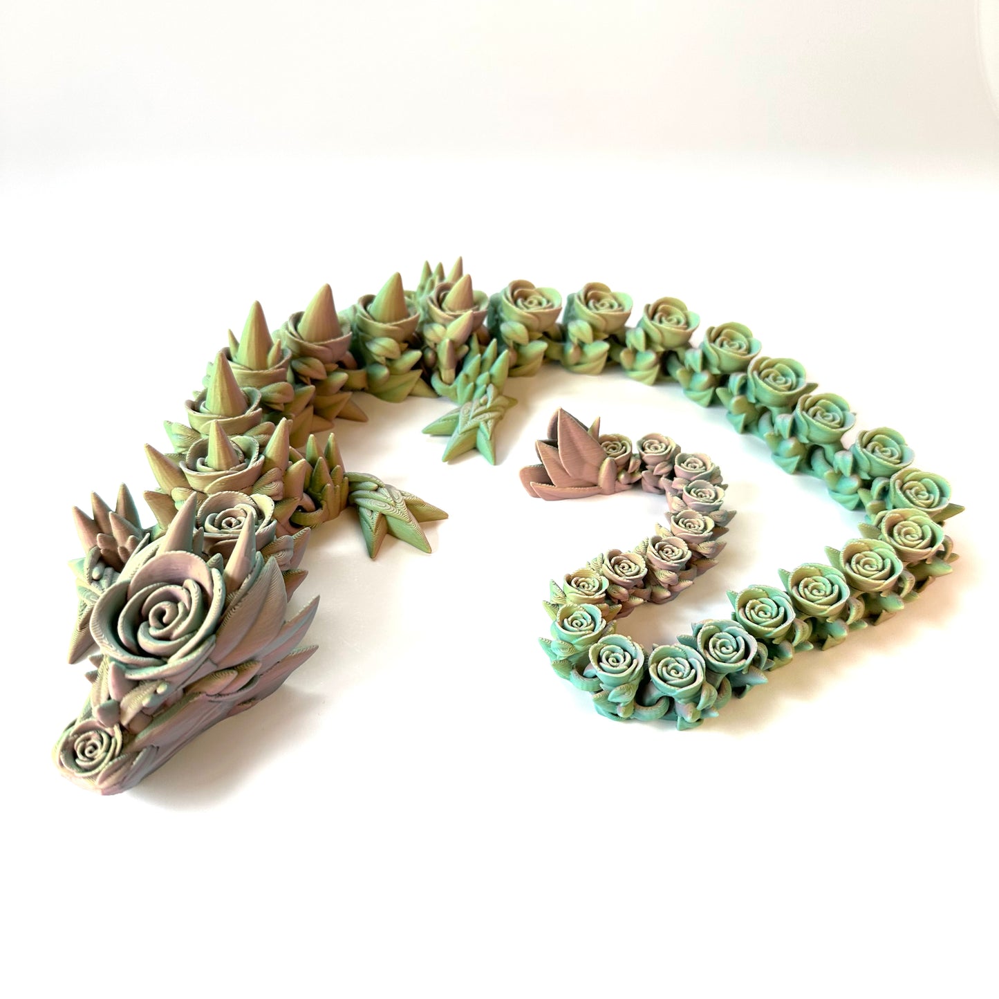 Large Rose Dragon - 3D Printed Articulating