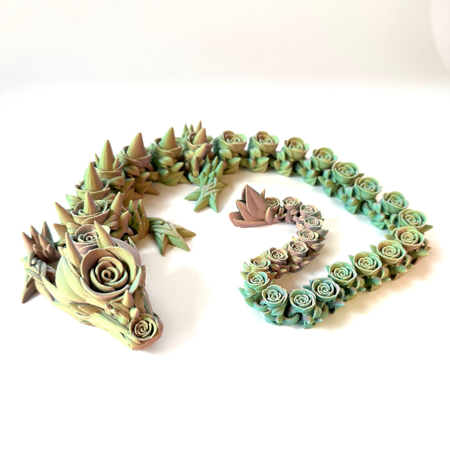 Large Rose Dragon - 3D Printed Articulating