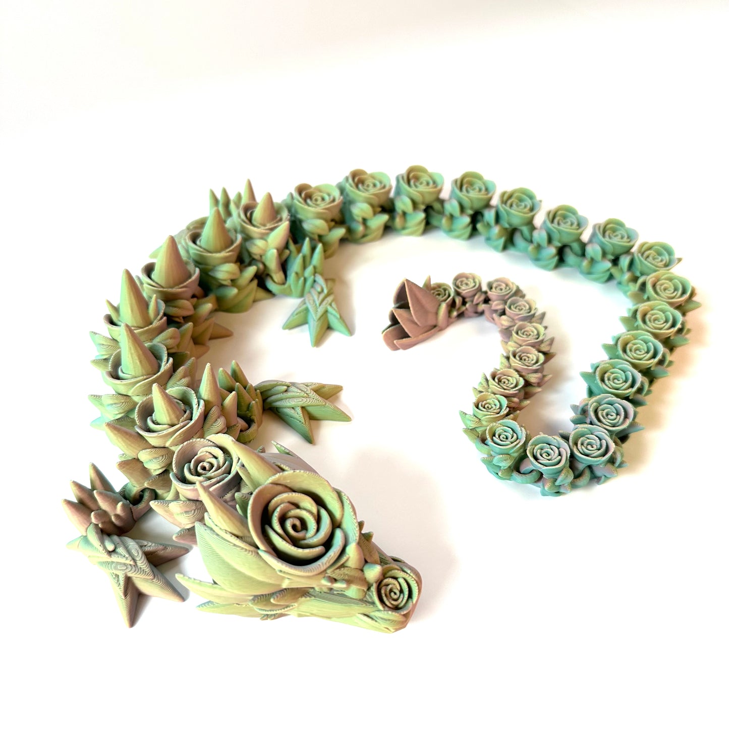 Large Rose Dragon - 3D Printed Articulating