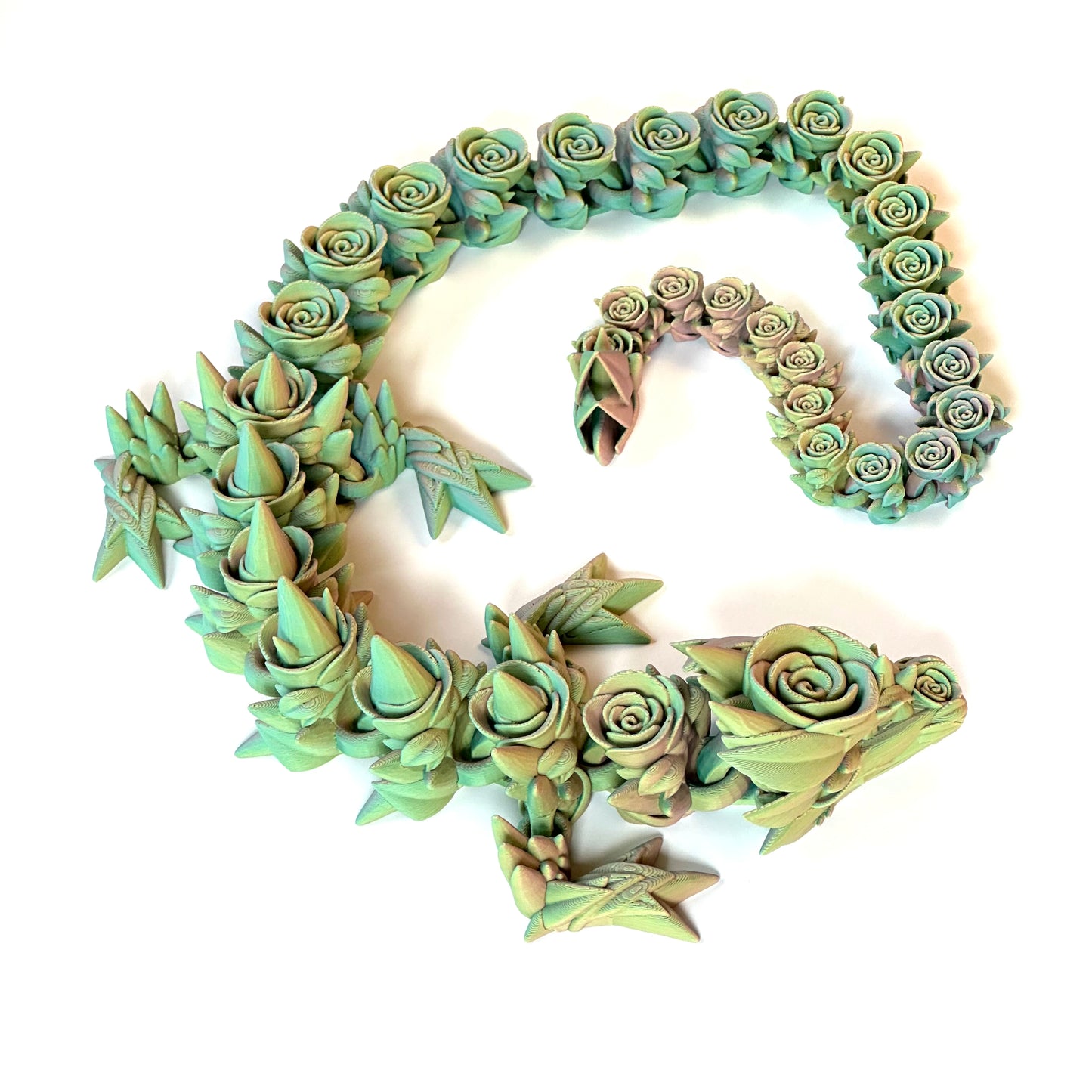 Large Rose Dragon - 3D Printed Articulating