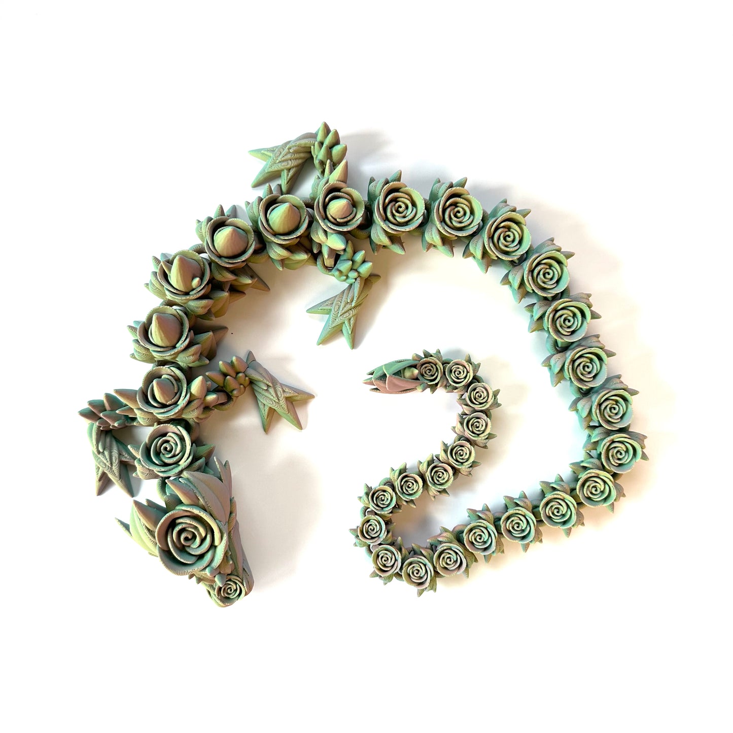 Large Rose Dragon - 3D Printed Articulating