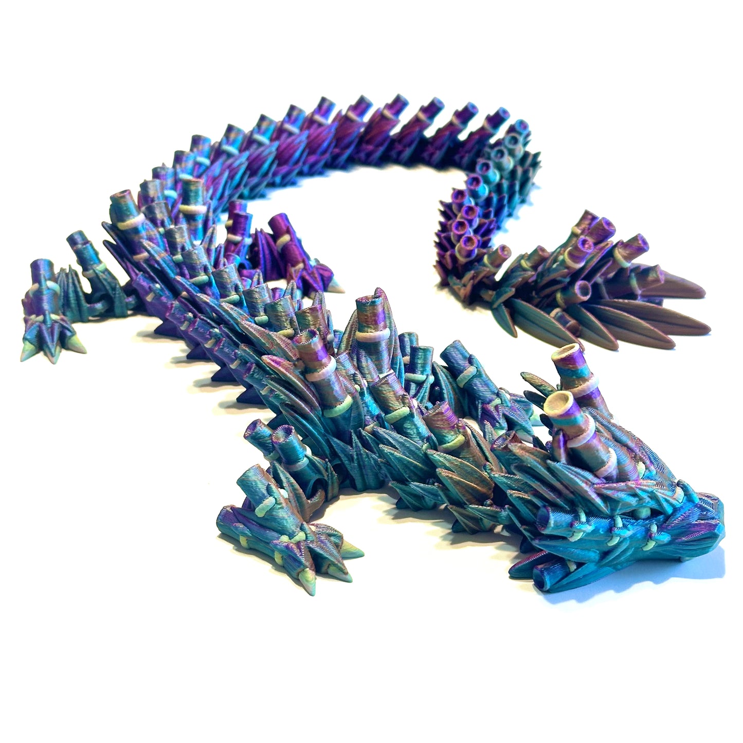 Large Bamboo Dragon - 3D Printed Articulating