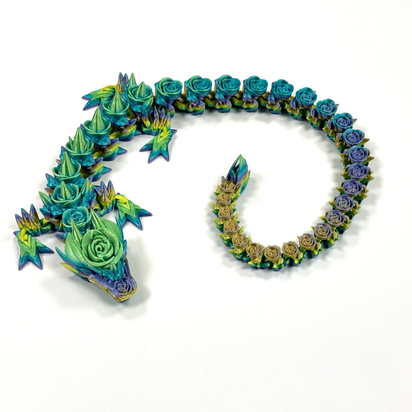 Large Rose Dragon - 3D Printed Articulating