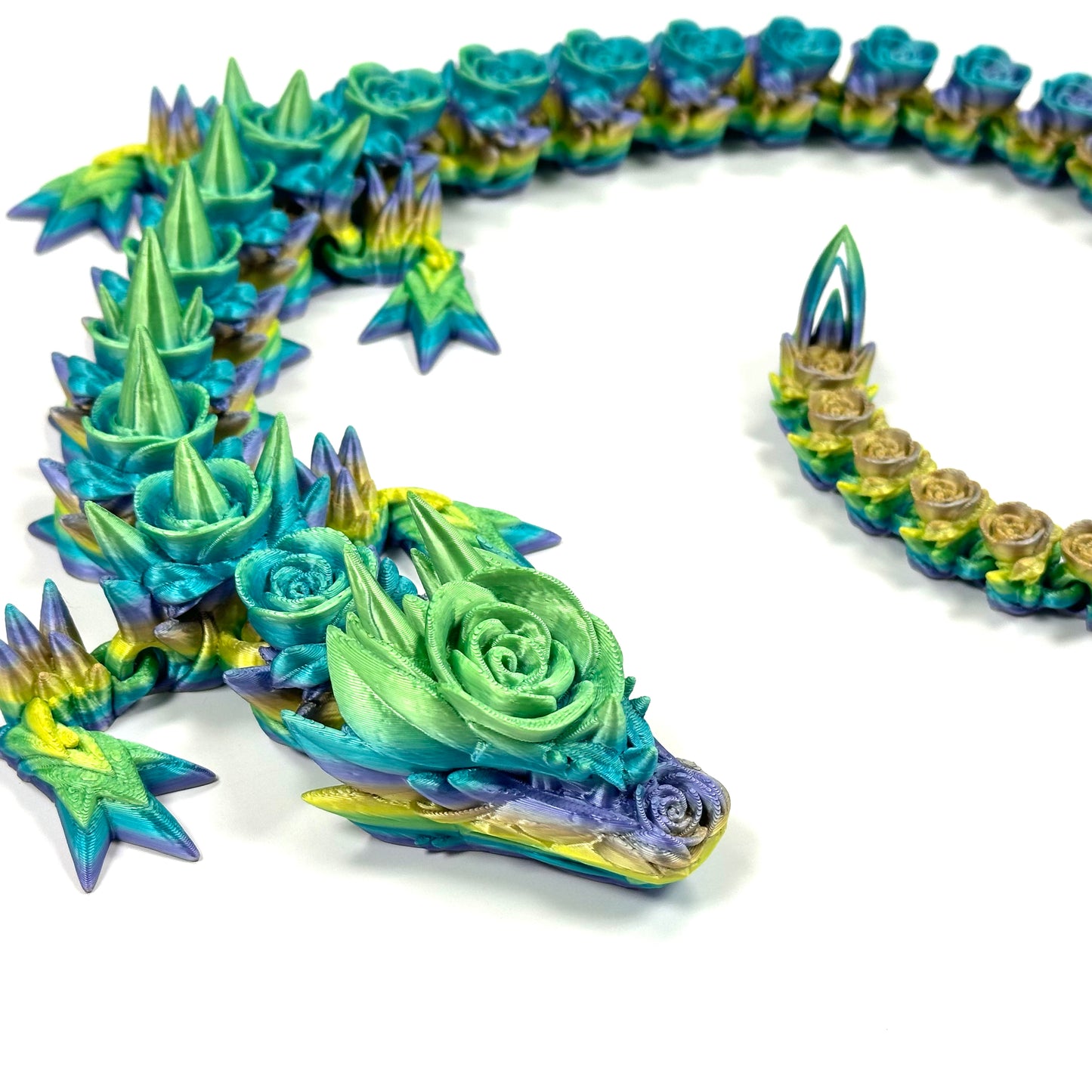 Large Rose Dragon - 3D Printed Articulating