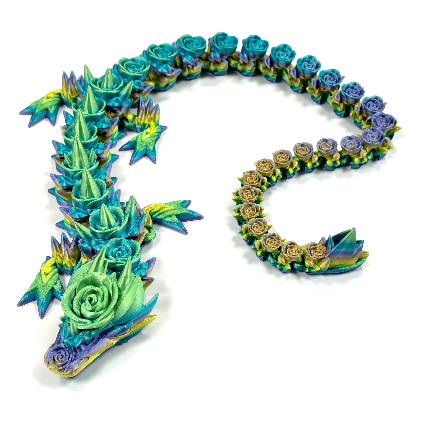Large Rose Dragon - 3D Printed Articulating