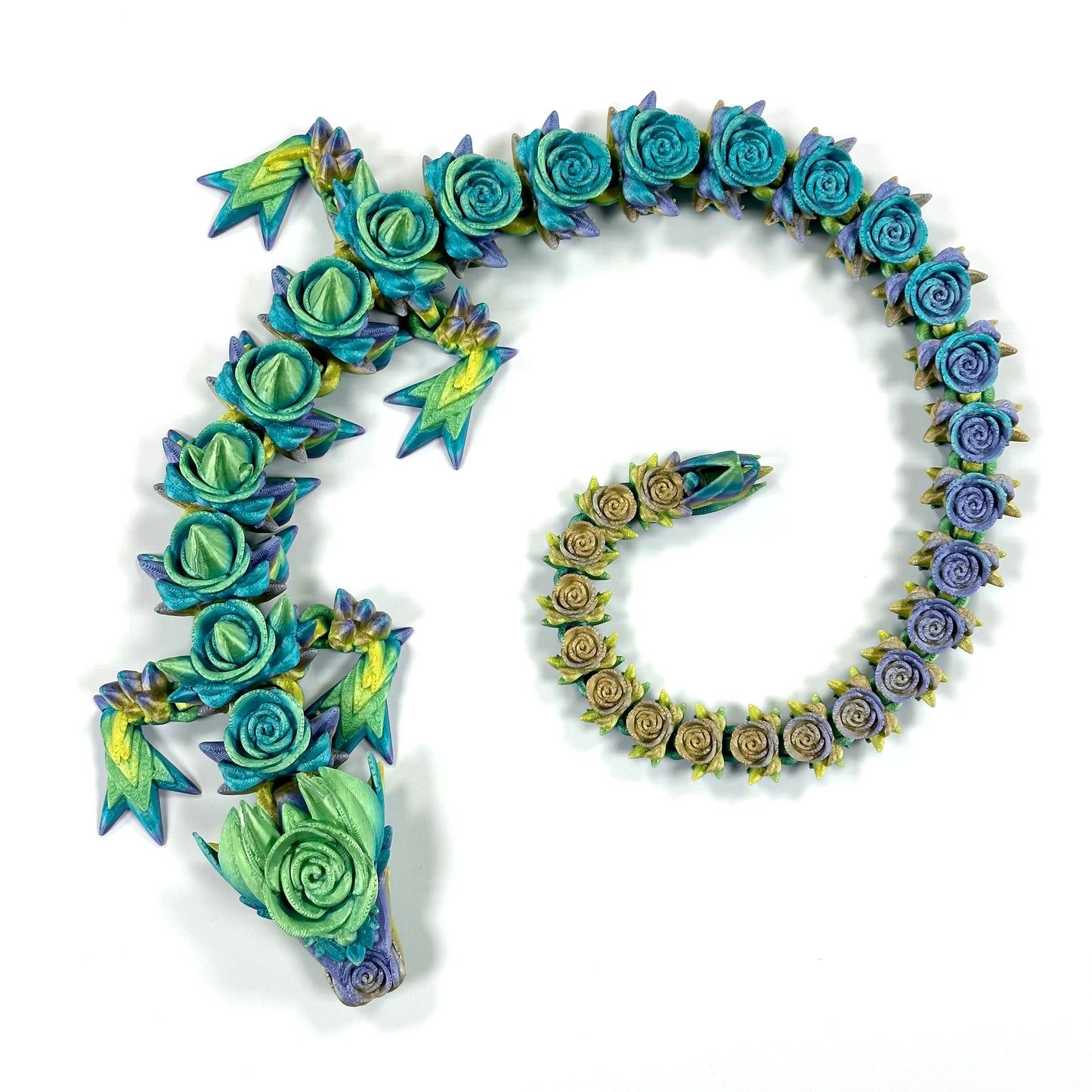 Large Rose Dragon - 3D Printed Articulating