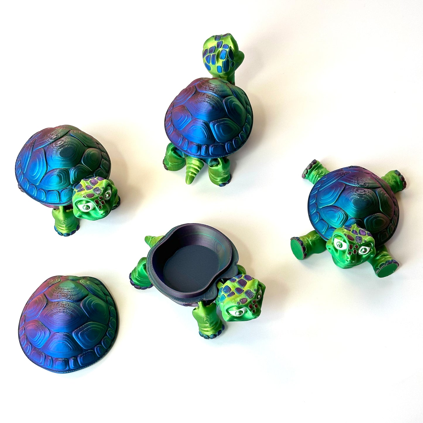 Flexi Turtle Box - Multi-Color 3D Printed Figure