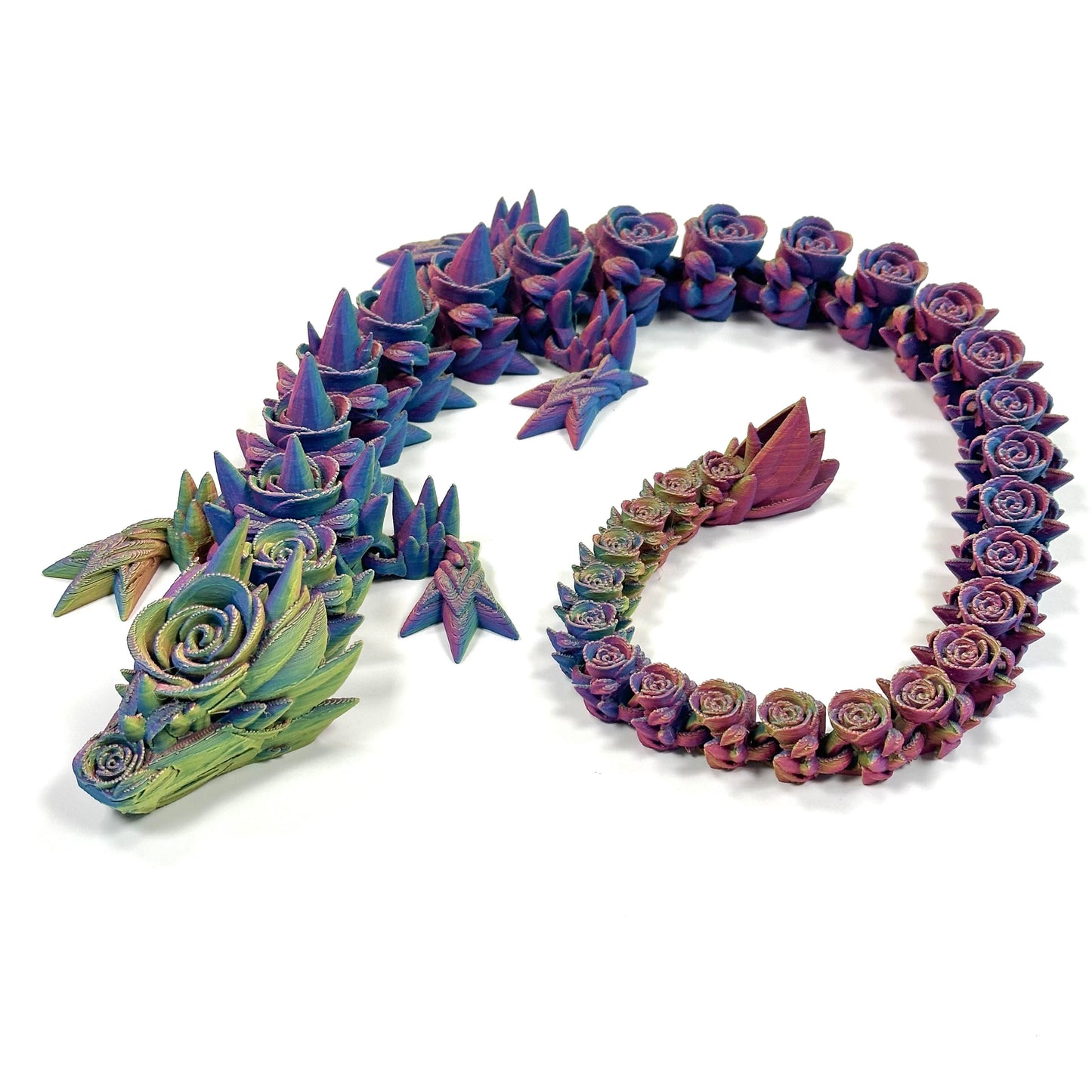 Large Rose Dragon - 3D Printed Articulating