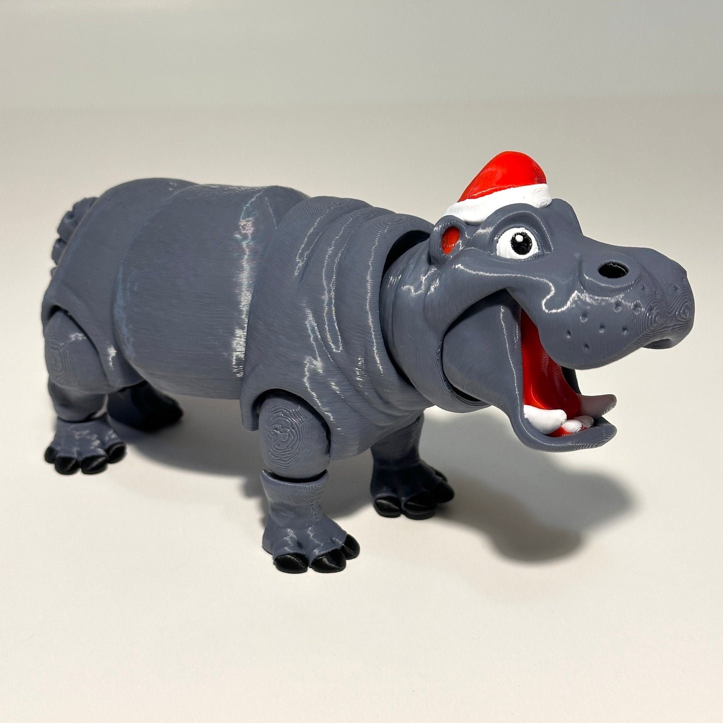Christmas Hippo - 3D Printed Articulating Figure