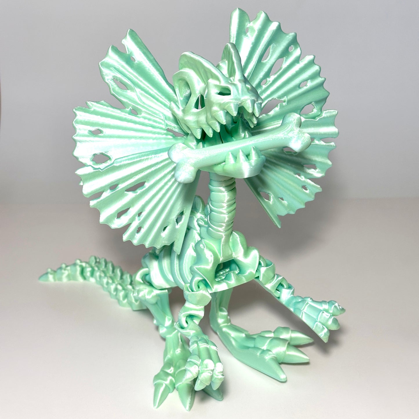 Giant Skeleton Dilophosaurus - 3D Printed Articulating Figure