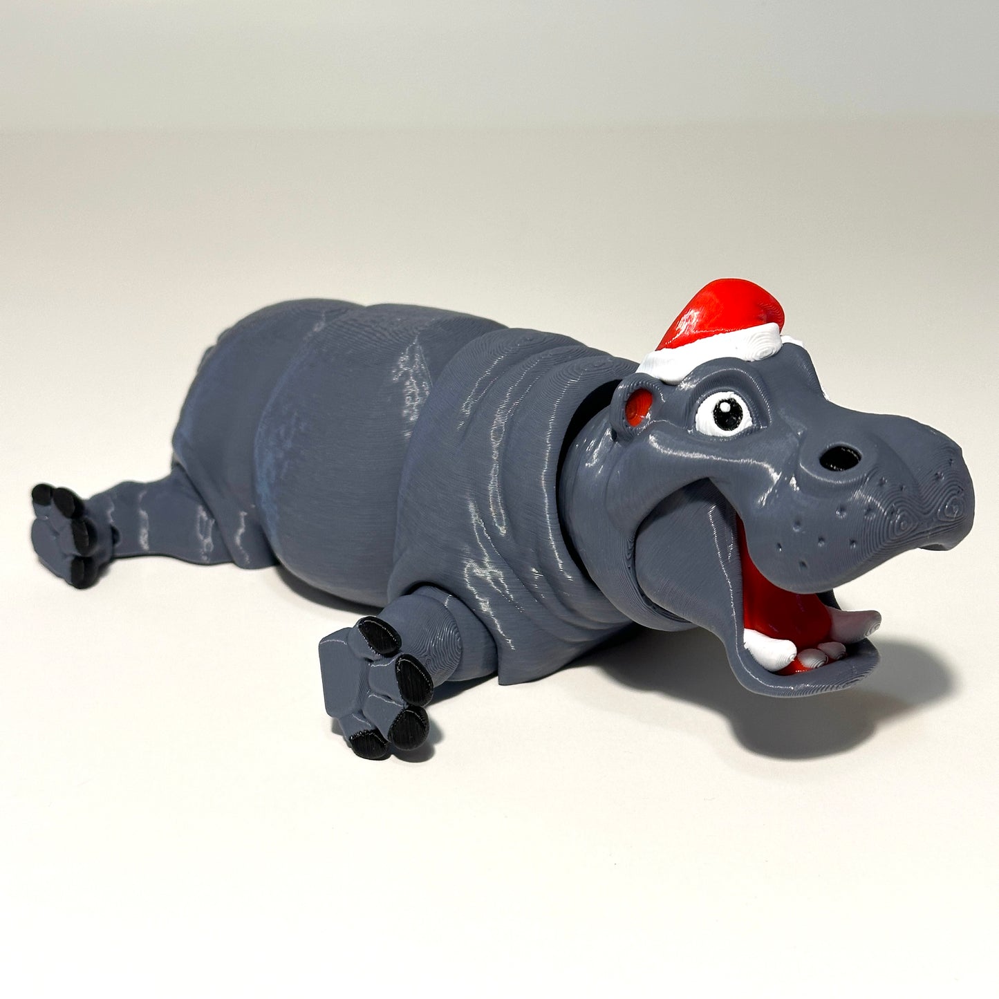 Christmas Hippo - 3D Printed Articulating Figure