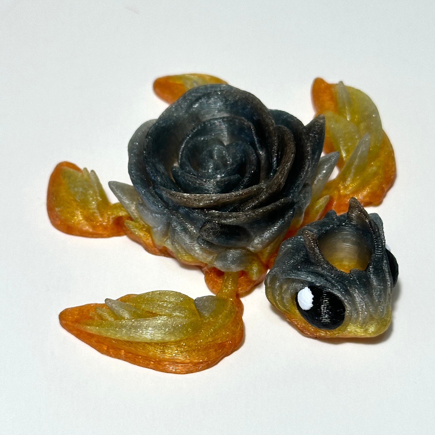 Rose Turtle / Straw Topper - 3D Printed Articulating Figure
