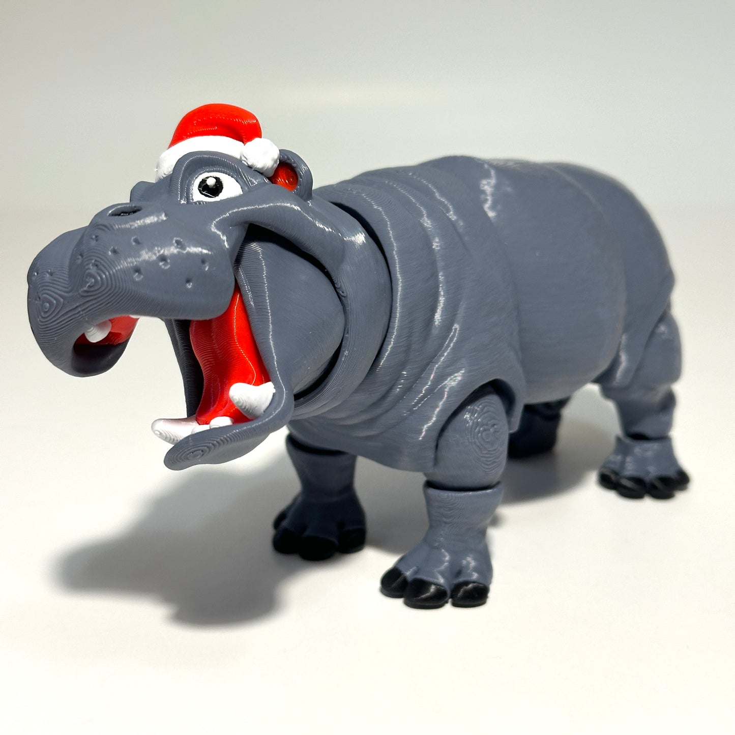 Christmas Hippo - 3D Printed Articulating Figure