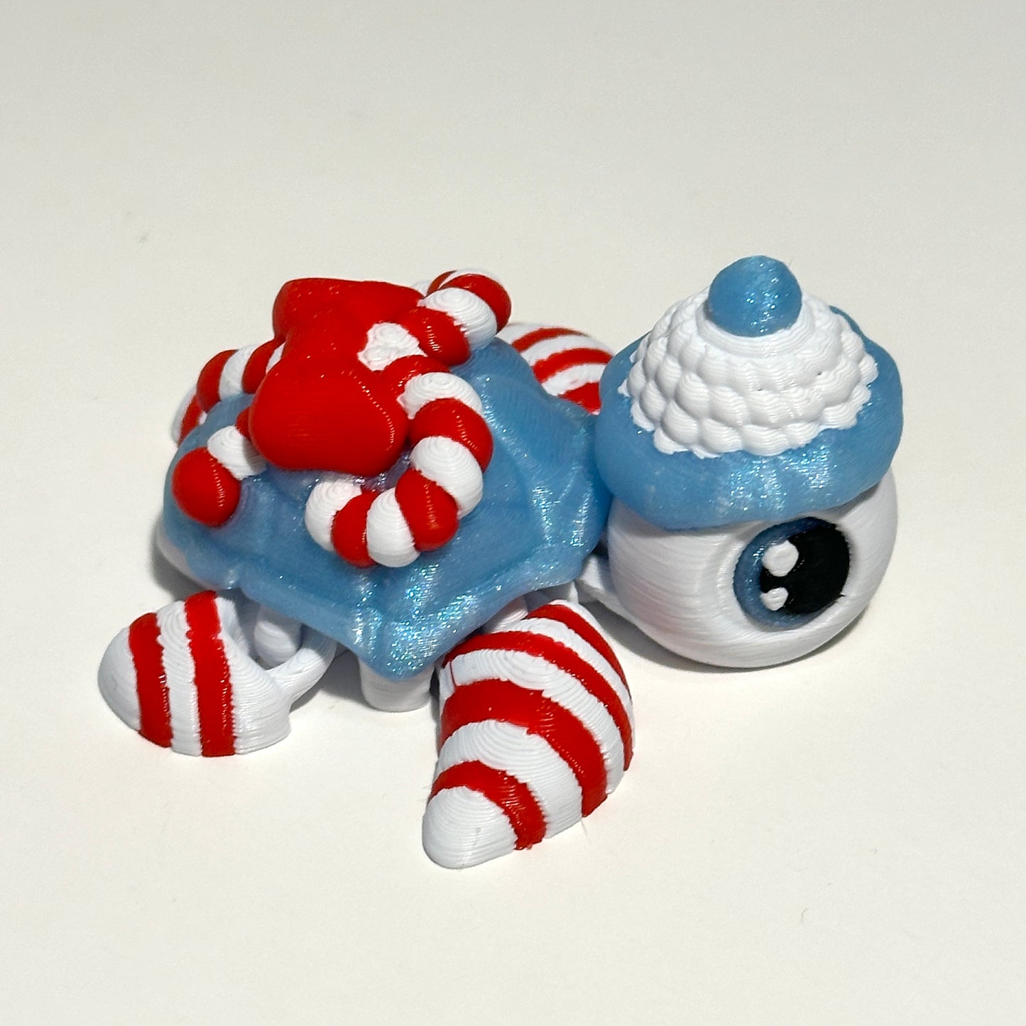 Candy Cane Turtle - 3D Printed Articulating Figure