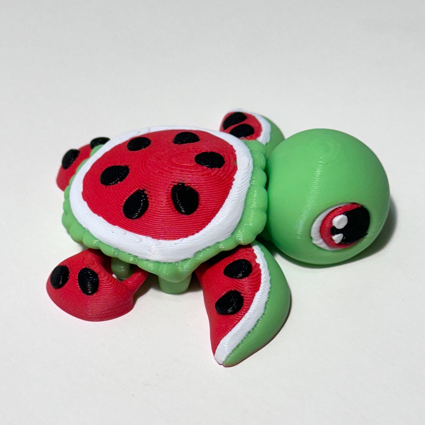 Watermelon Turtle - 3D Printed Articulating Figure