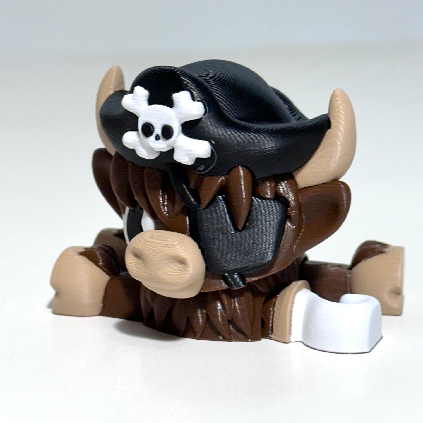 Highland Cow Pirate - 3D Printed Articulating Figure