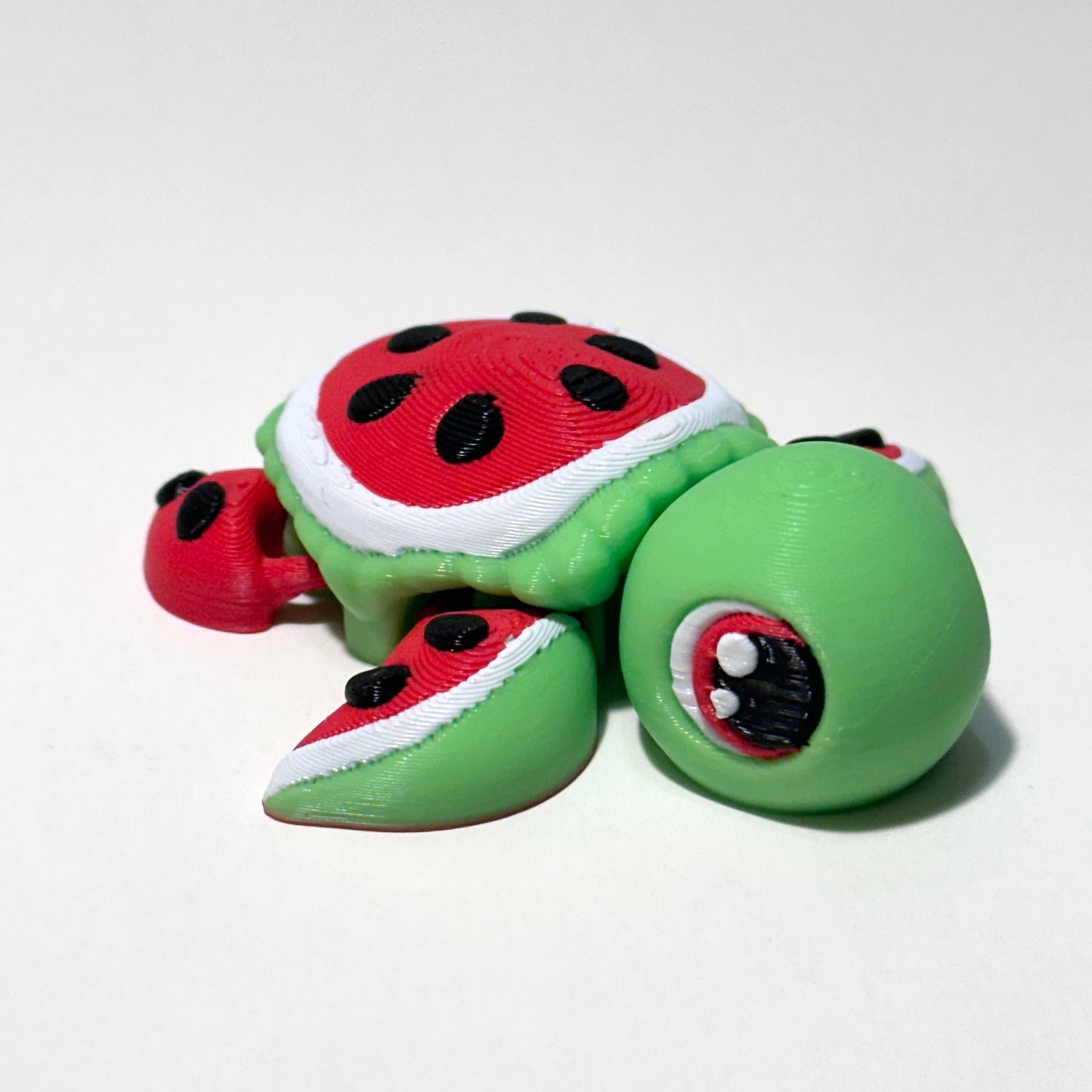 Watermelon Turtle - 3D Printed Articulating Figure