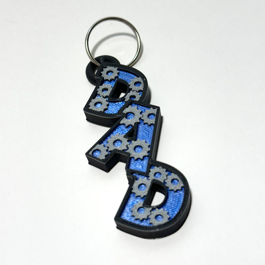 Dad Gear Keychain - 3D Printed Articulating Figure