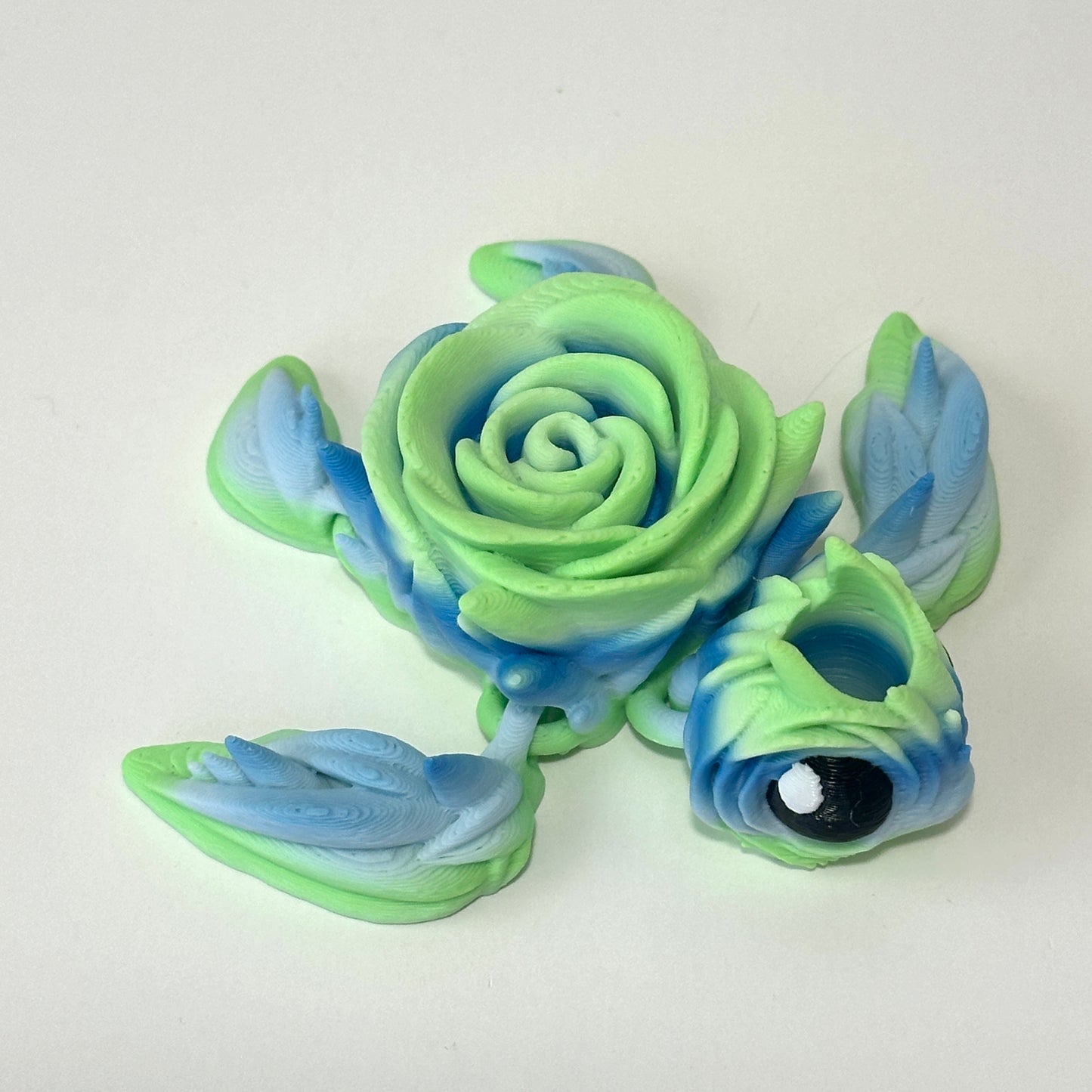 Rose Turtle / Straw Topper - 3D Printed Articulating Figure