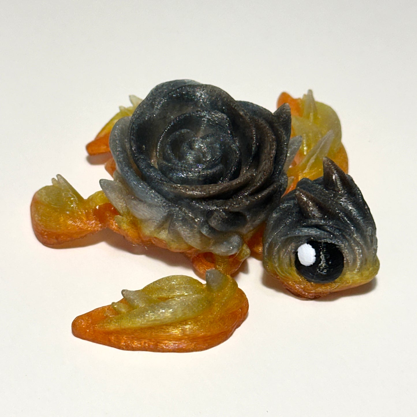 Rose Turtle / Straw Topper - 3D Printed Articulating Figure