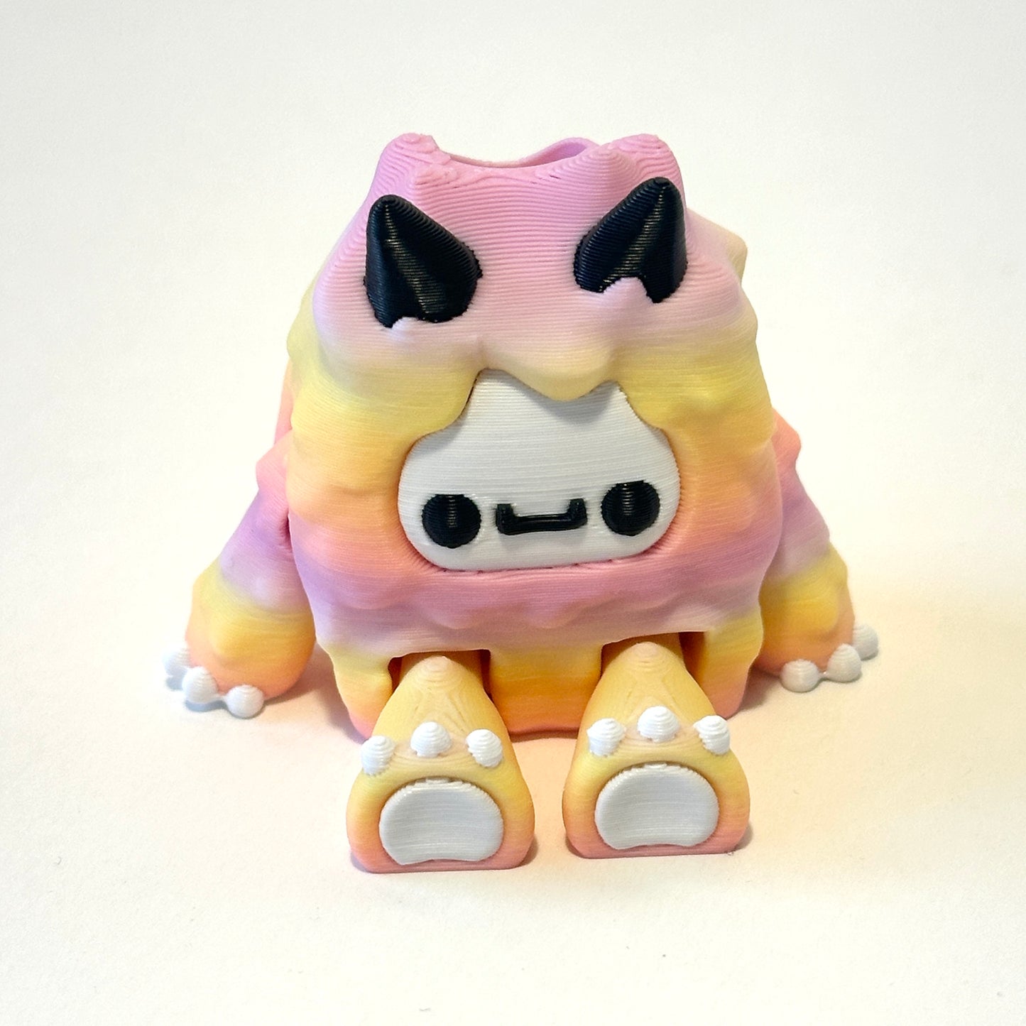 Flexi Yeti Straw Topper - 3D Printed Articulating Figure