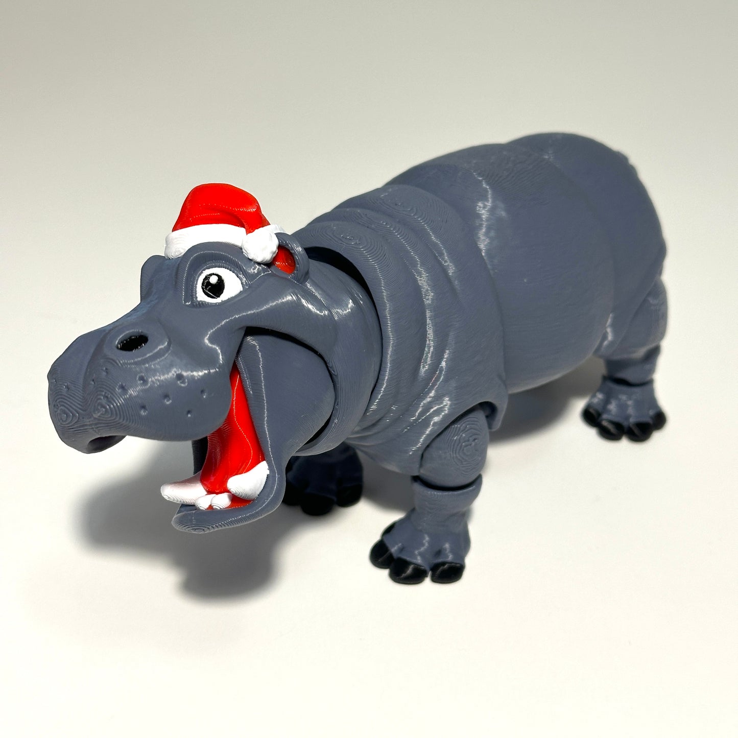 Christmas Hippo - 3D Printed Articulating Figure