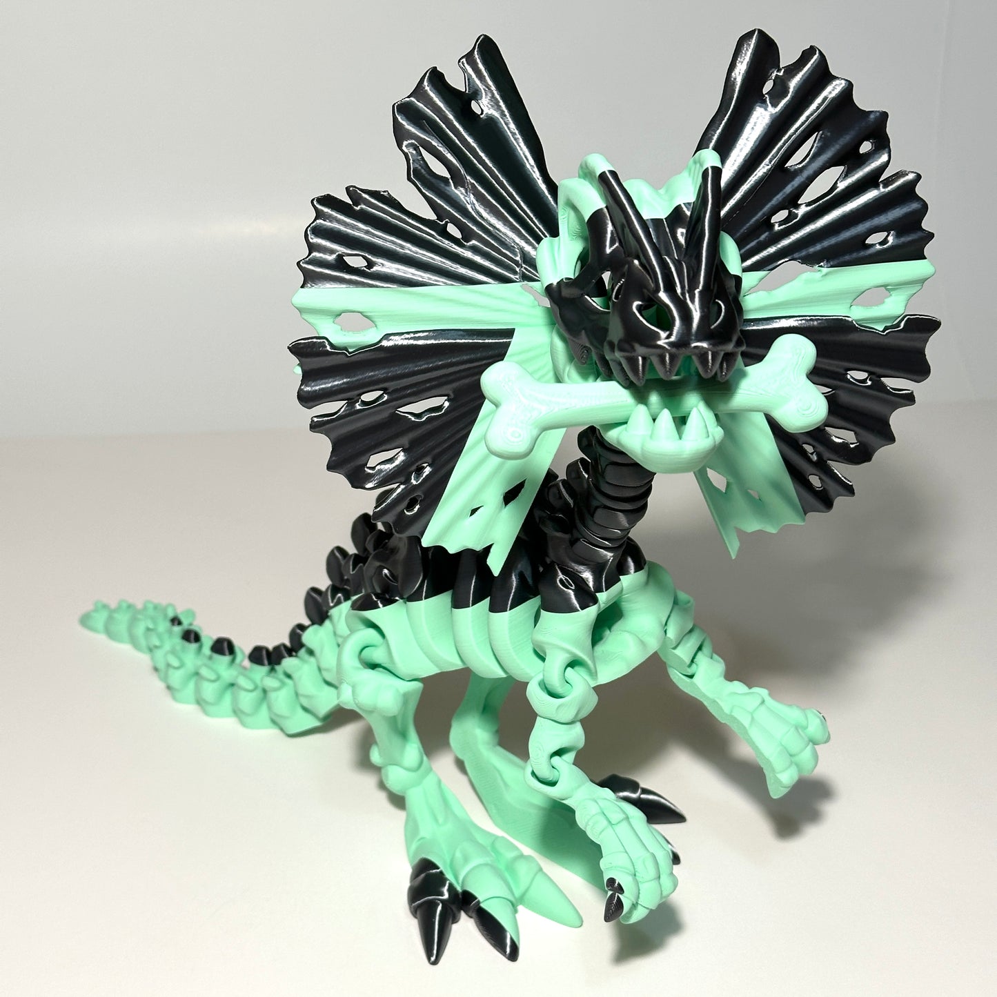 Giant Skeleton Dilophosaurus - 3D Printed Articulating Figure