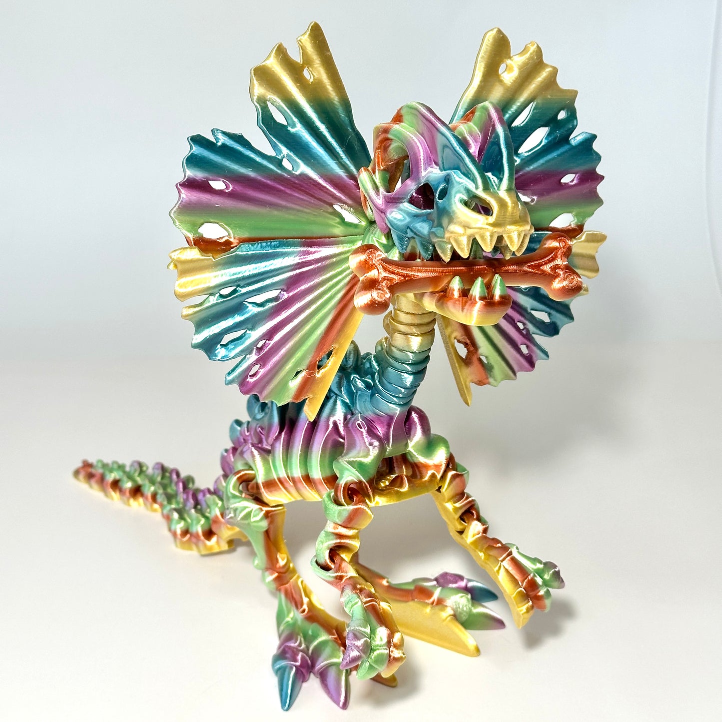 Giant Skeleton Dilophosaurus - 3D Printed Articulating Figure