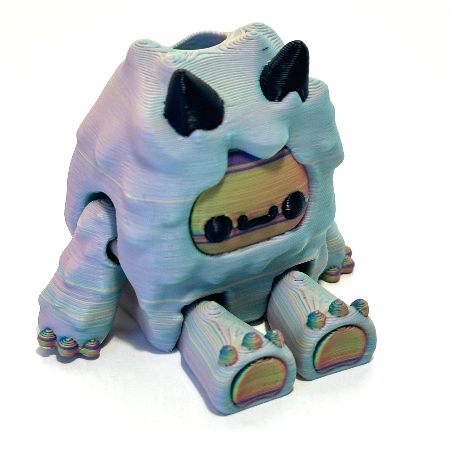 Flexi Yeti Straw Topper - 3D Printed Articulating Figure