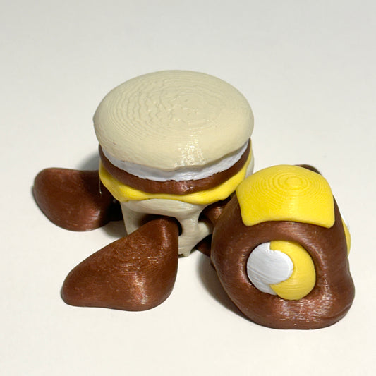 Breakfast Sandwich Turtle - 3D Printed Articulating Figure