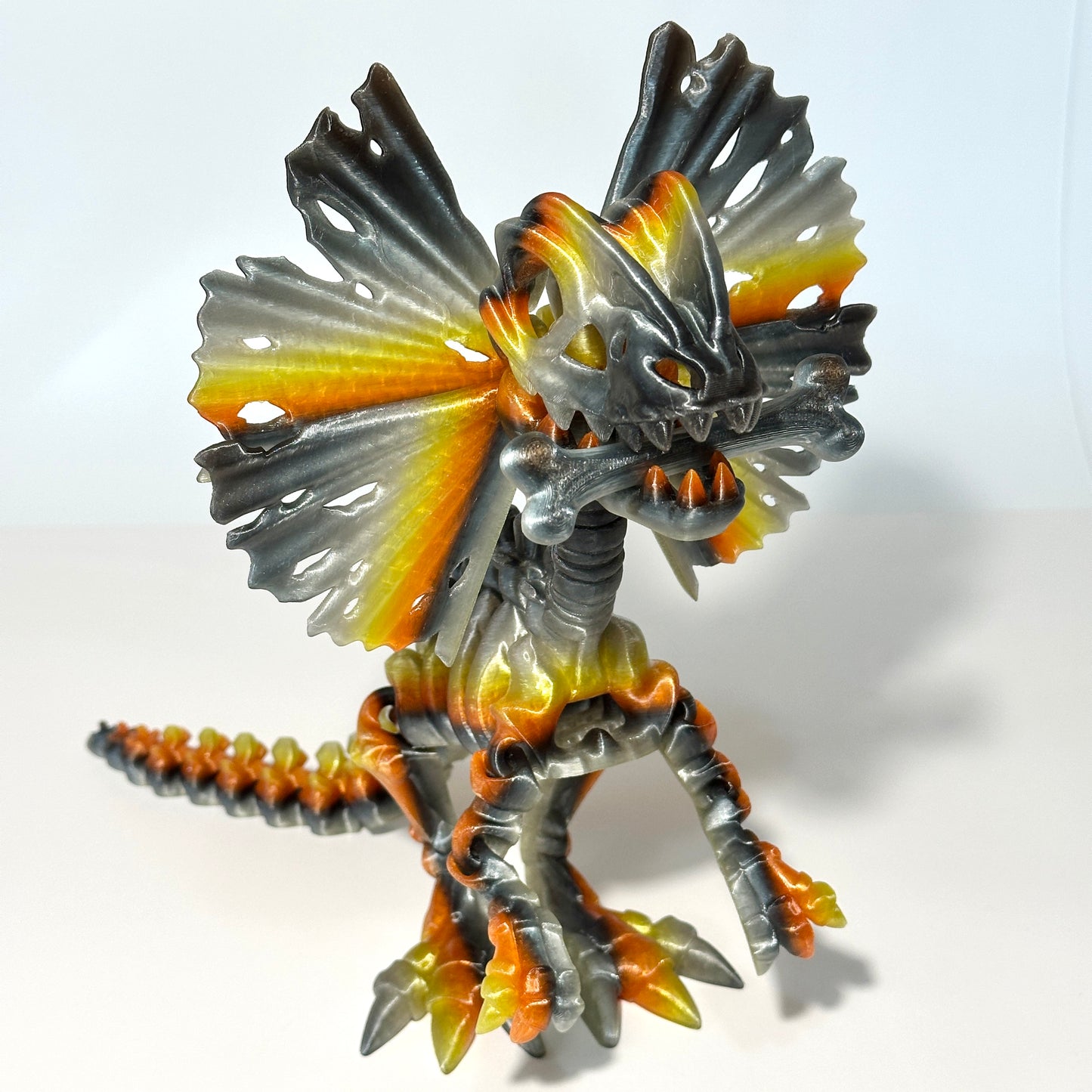Giant Skeleton Dilophosaurus - 3D Printed Articulating Figure