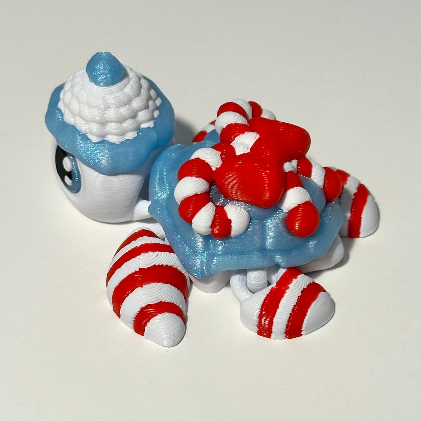 Candy Cane Turtle - 3D Printed Articulating Figure