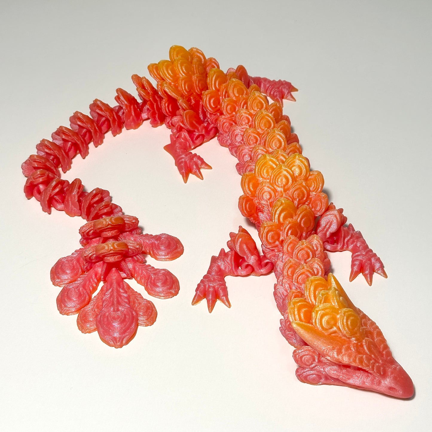 Large Peacock Dragon - 3D Printed Articulating Figure