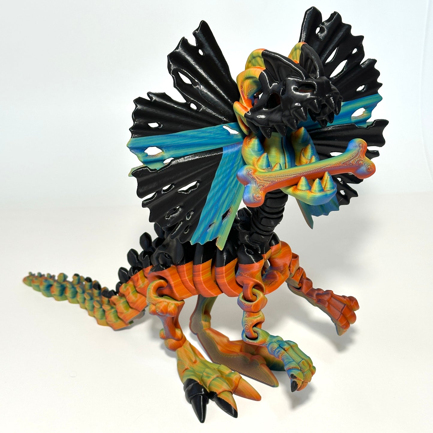 Giant Skeleton Dilophosaurus - 3D Printed Articulating Figure