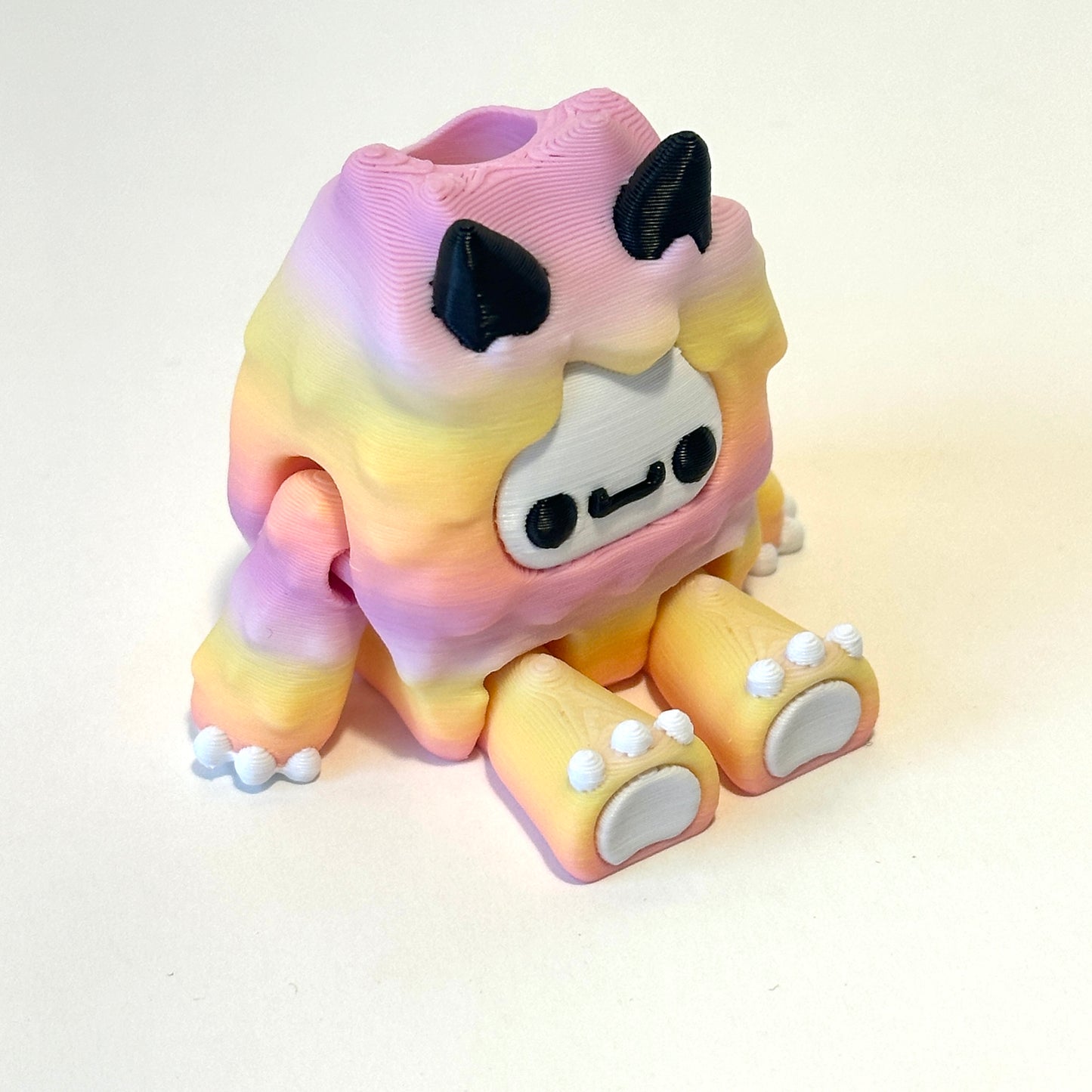 Flexi Yeti Straw Topper - 3D Printed Articulating Figure