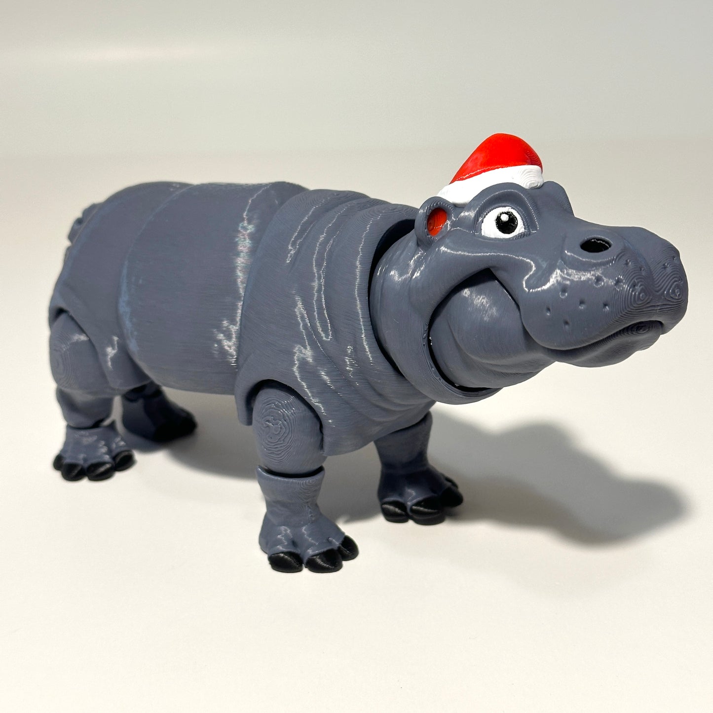 Christmas Hippo - 3D Printed Articulating Figure